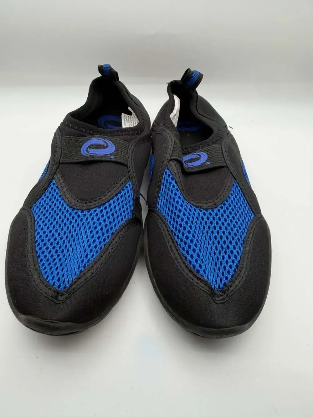 Boys Water Shoes Size 3 Black Blue Mesh Aqua Socks Swim Beach
